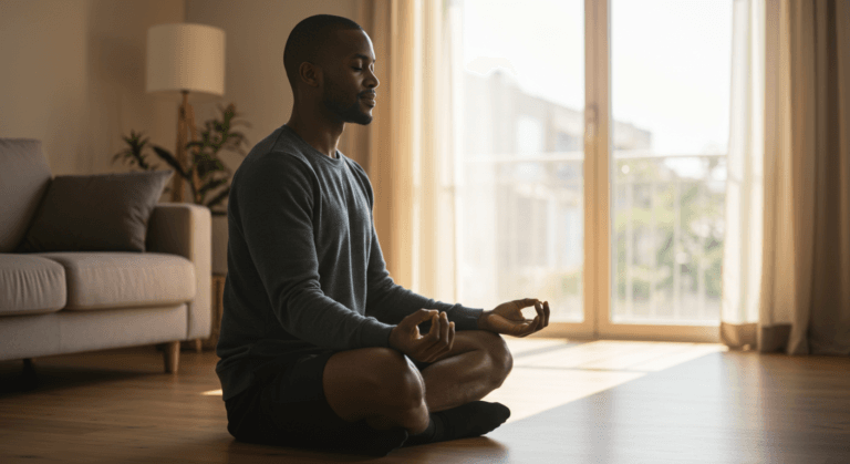 Man meditating Image